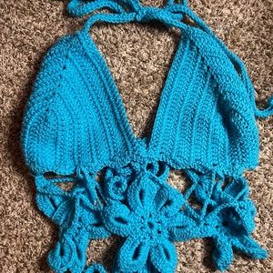 Knit Bralette (with Flower additions)